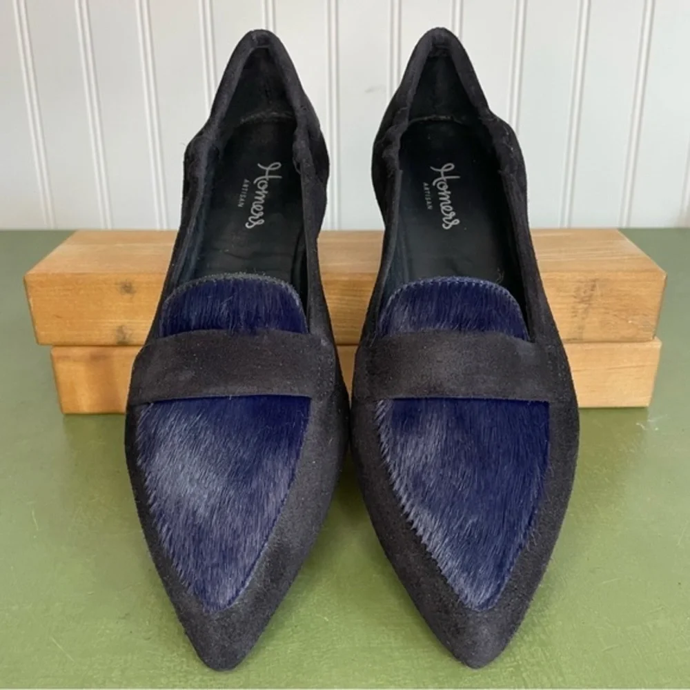 NWT Homers Artisan Shoes CROSTA SIRENA Pointy Toe Flats 2 Pony Hair Vamp *Spain*